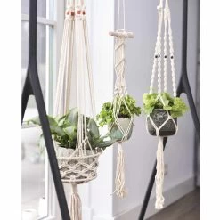 Blumentopf Aufhängung Macramee Auslaufmodell -Blumen Verkauf 126475 blumentopf aufhaengung macramee natur 1
