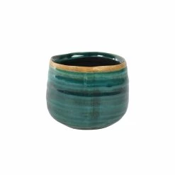 Keramik-Blumentopf Iris D6,5 Cm Türkis