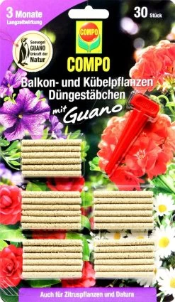 Compo Balkon- Und Kübelpflanzen Düngestäbchen Mit Guano - 30 Stück