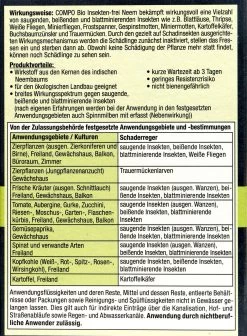 Compo Bio Insekten-frei Neem - 30 Ml -Blumen Verkauf Compo20Bio20Insekten frei20Neem 31224 H01