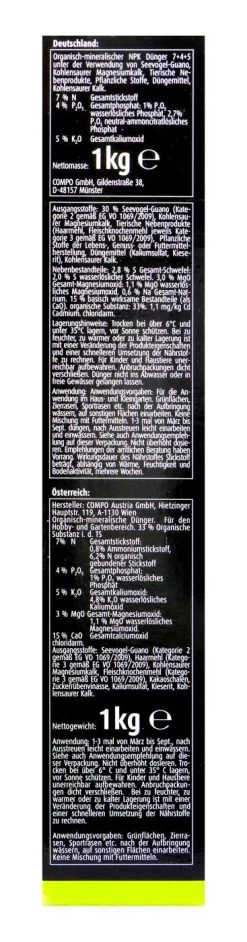 Compo Bio Naturdünger Guano - 1 Kg -Blumen Verkauf Compo20Bio20Naturduenger20Guano 45225 R01