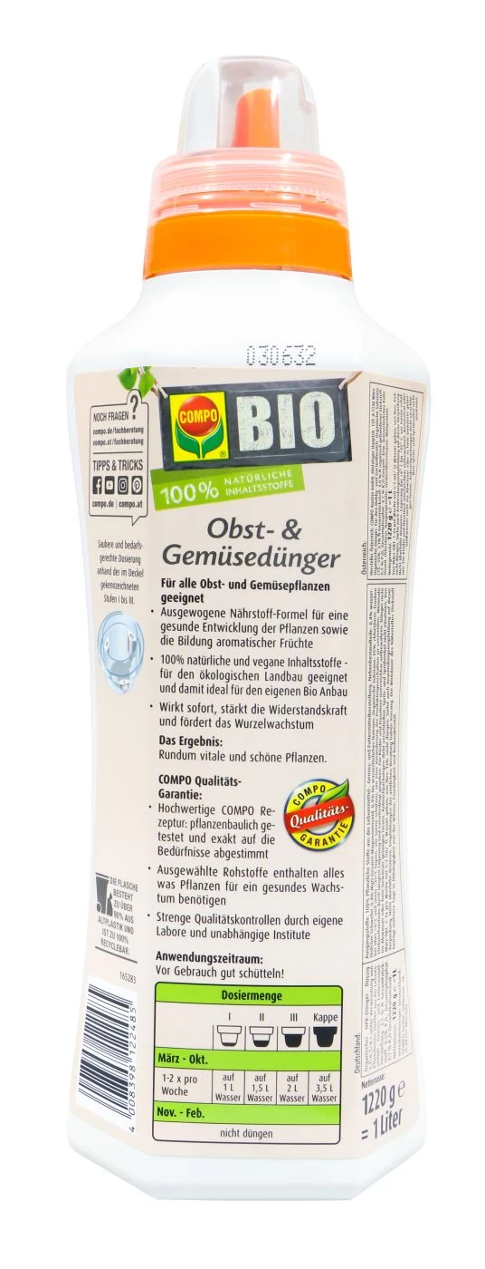 Compo Bio Obst- Und Gemüsedünger - 1 L 4 Compo Bio Obst- Und Gemüsedünger - 1 L – Bild 2