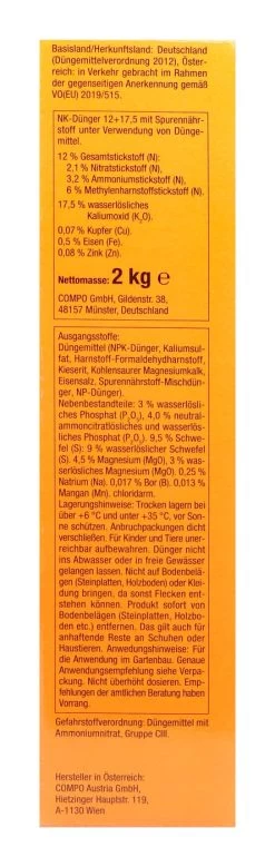 Compo Garten Langzeit-Dünger - 2 Kg -Blumen Verkauf Compo20Langzeitduenger 31240 R01