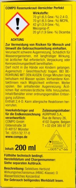Compo Rasenunkraut-Vernichter Perfekt - 200 Ml -Blumen Verkauf Compo20Rasenunkraut Vernichter20Perfekt 31831 L01