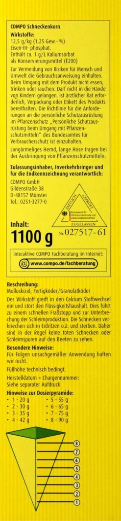 Compo Schneckenkorn - 1,1 Kg -Blumen Verkauf Compo20Schneckenkorn 31314 R01