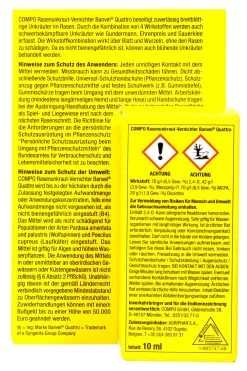 Compo Rasenunkraut-Vernichter Banvel Quattro - 10 Ml -Blumen Verkauf Compo Rasenunkraut Vernichter 10ml 33204 H01