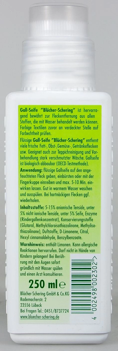 Flüssige Gallseife Blücher - 250 Ml 3 Flüssige Gallseife Blücher - 250 Ml