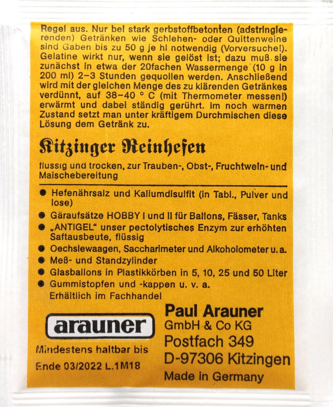 Kitzinger Gelatine Pulver - 10 G 3 Kitzinger Gelatine Pulver - 10 G