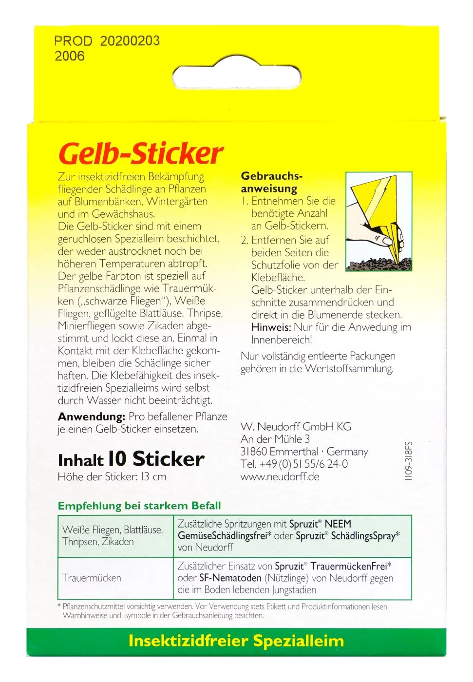 Neudorff Gelb-Sticker - 10 Stück 4 Neudorff Gelb-Sticker - 10 Stück – Bild 2