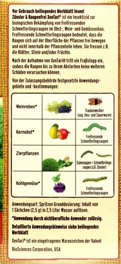 Naturen Bio Zünsler & Raupenfrei XenTari - 20 G -Blumen Verkauf Substral20Naturen20Zuensler20und20Raupenfrei20XenTari 32501 R01